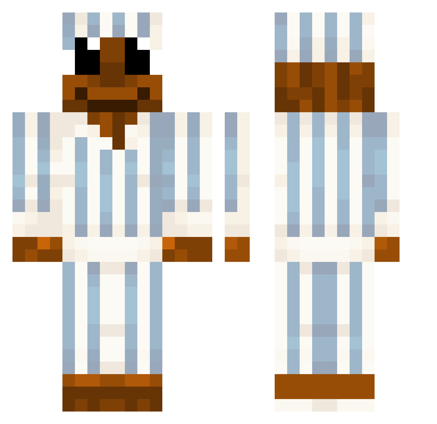 milolan Minecraft skin, front and back view
