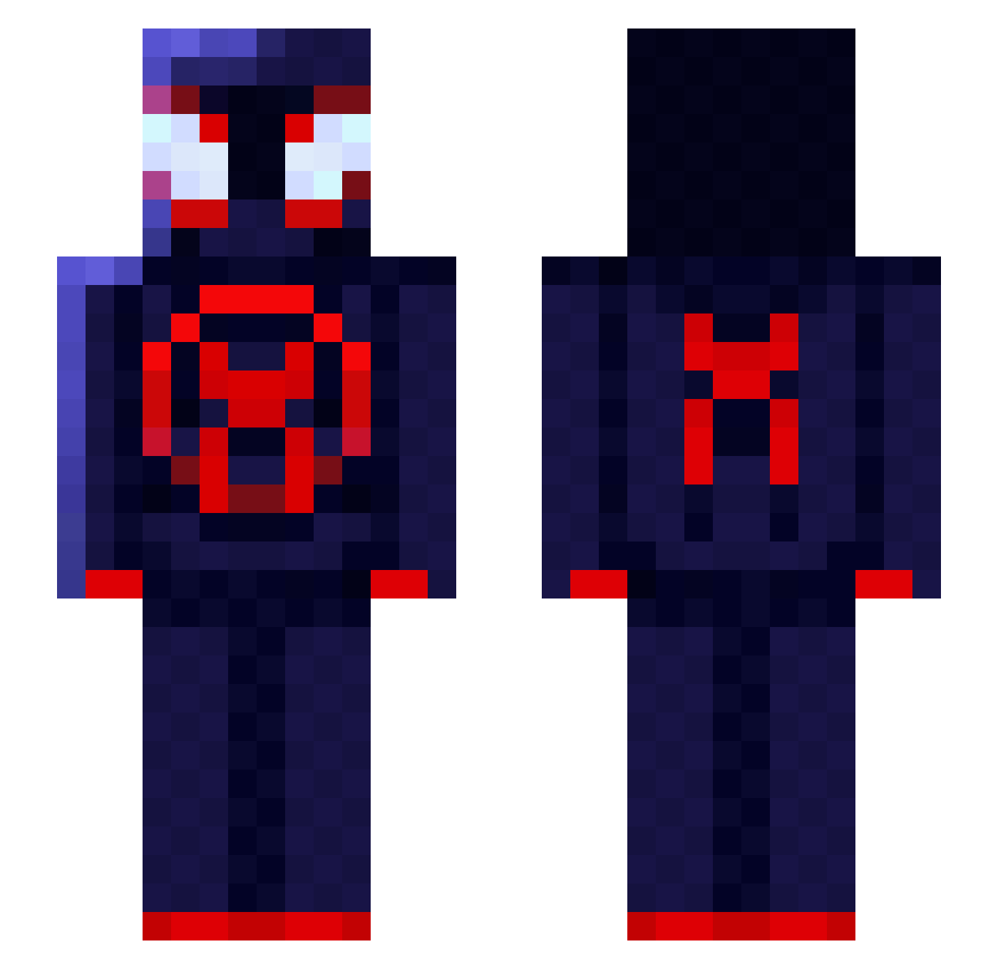 XxShadowYT Minecraft skin, front and back view