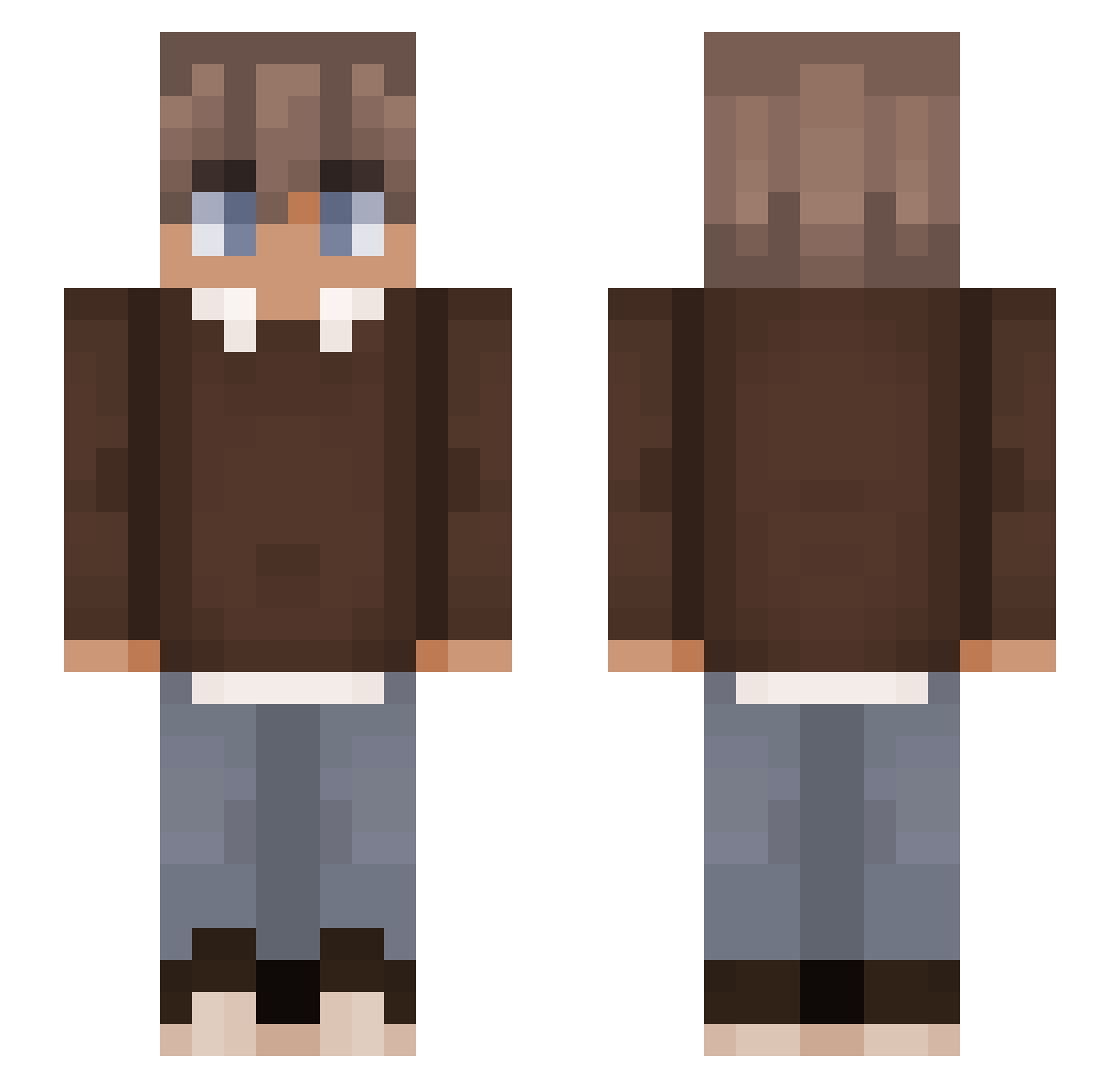 VTHYGGV Minecraft skin, front and back view