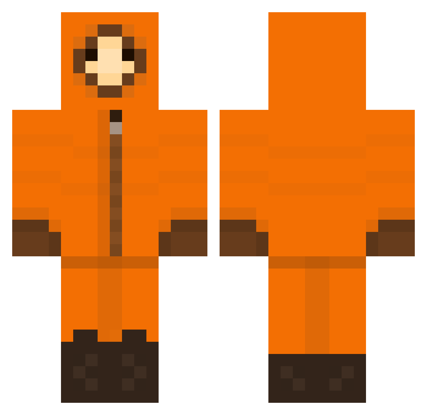 GNL45 Minecraft skin, front and back view