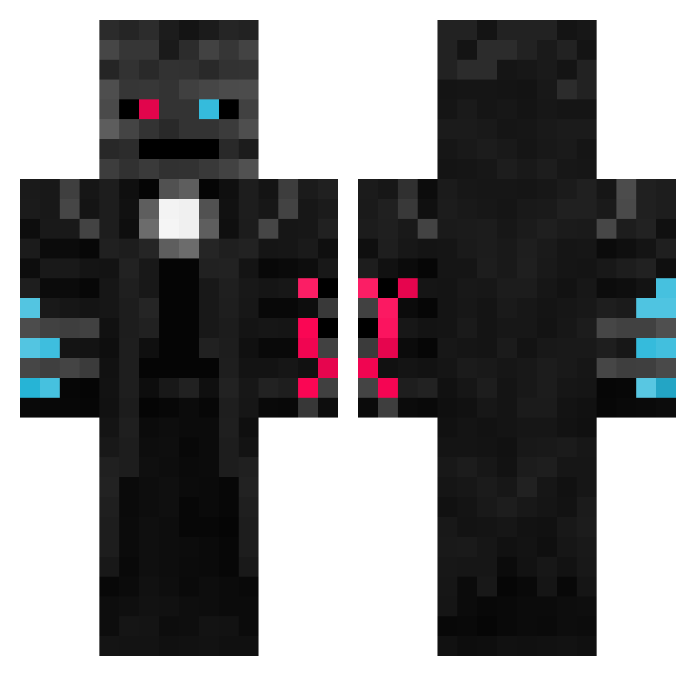VocableC Minecraft skin, front and back view