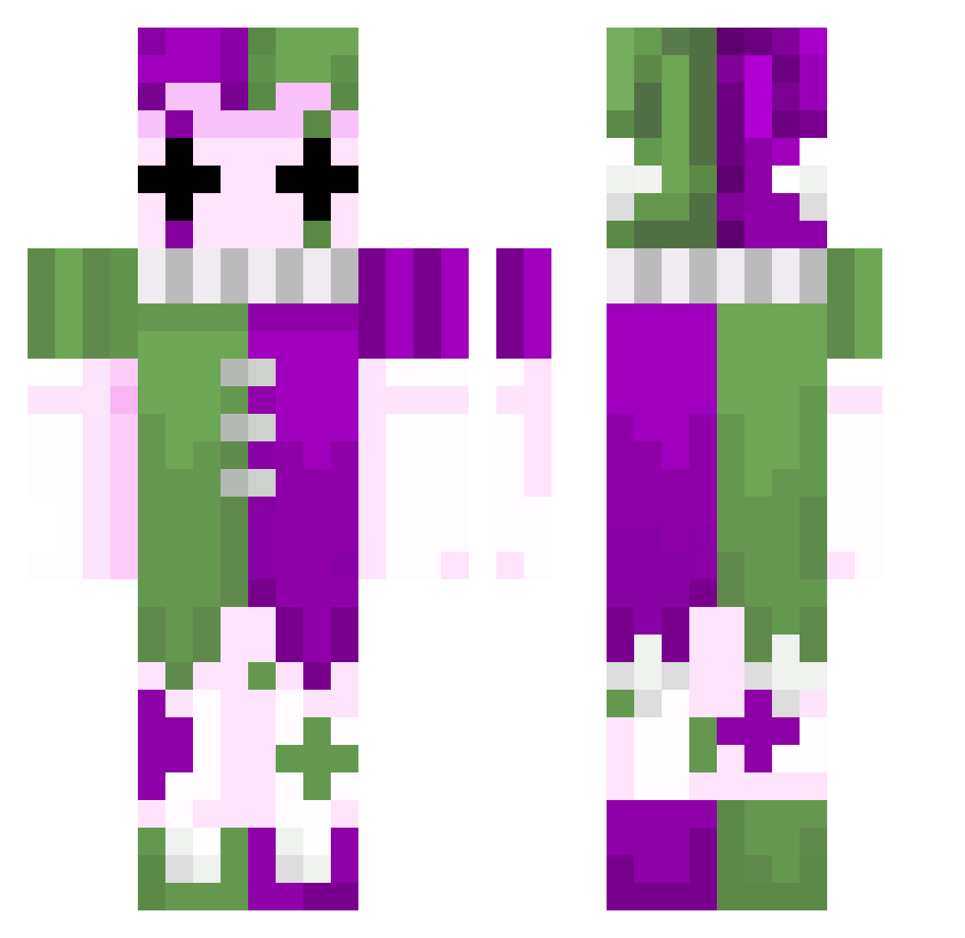 K1ngdomz101 Minecraft skin, front and back view