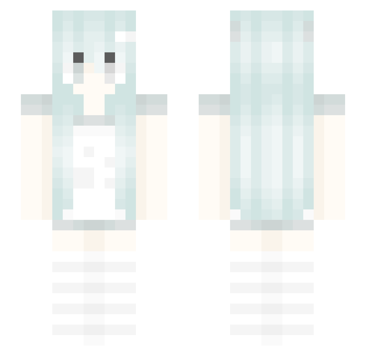 StylishSpore Minecraft skin, front and back view