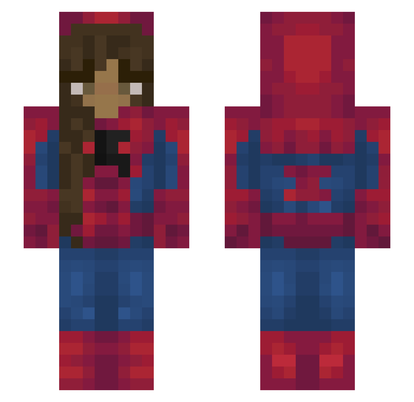 Belle1111 Minecraft skin, front and back view