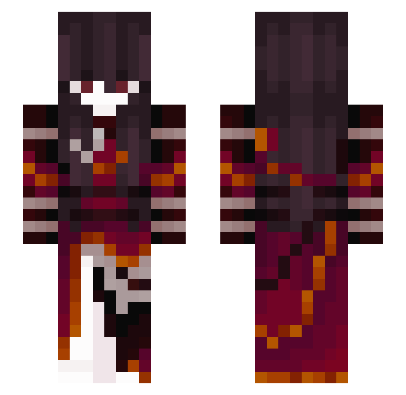 angel_ofsloth Minecraft skin, front and back view