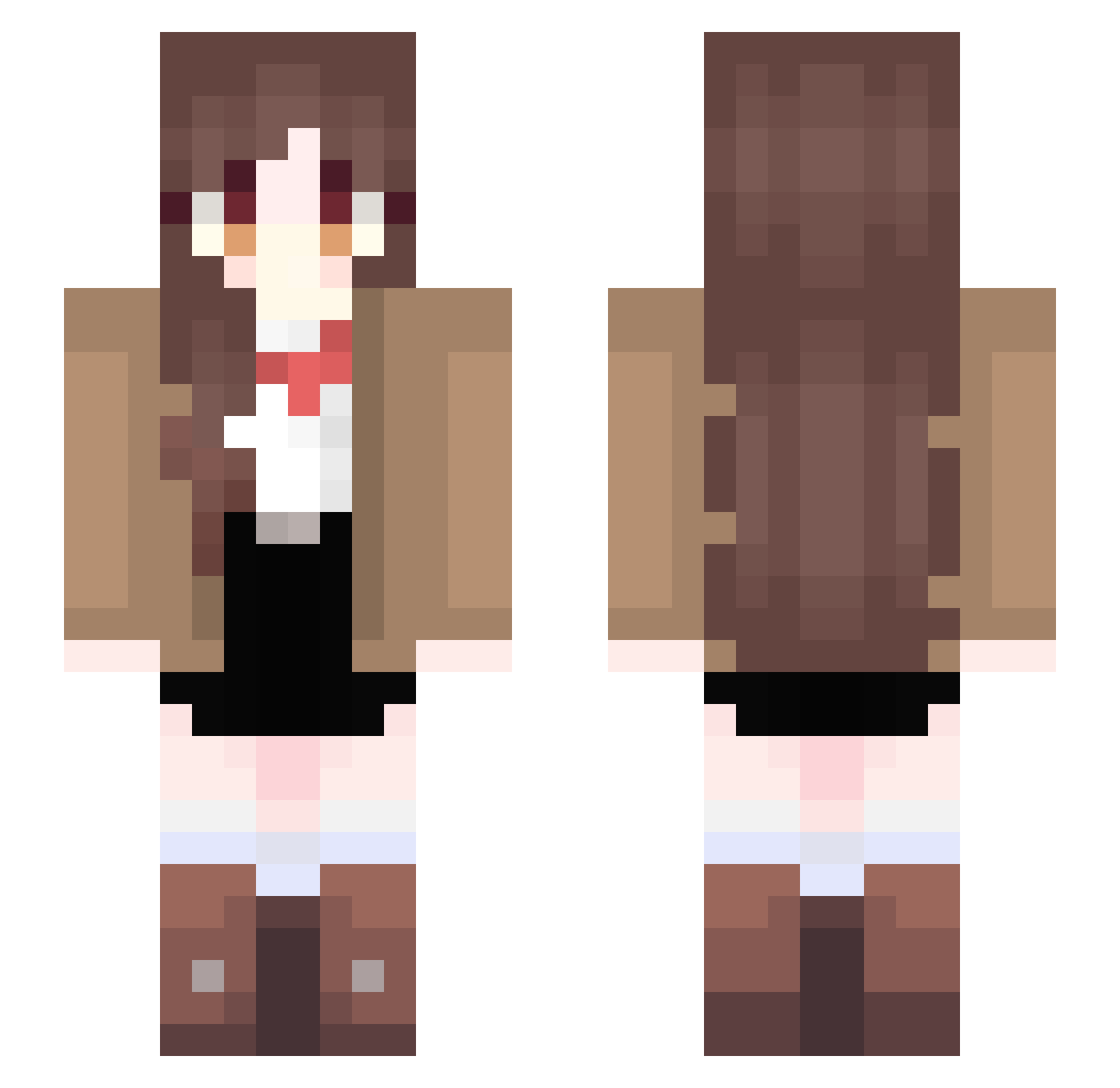 xJXSx Minecraft skin, front and back view