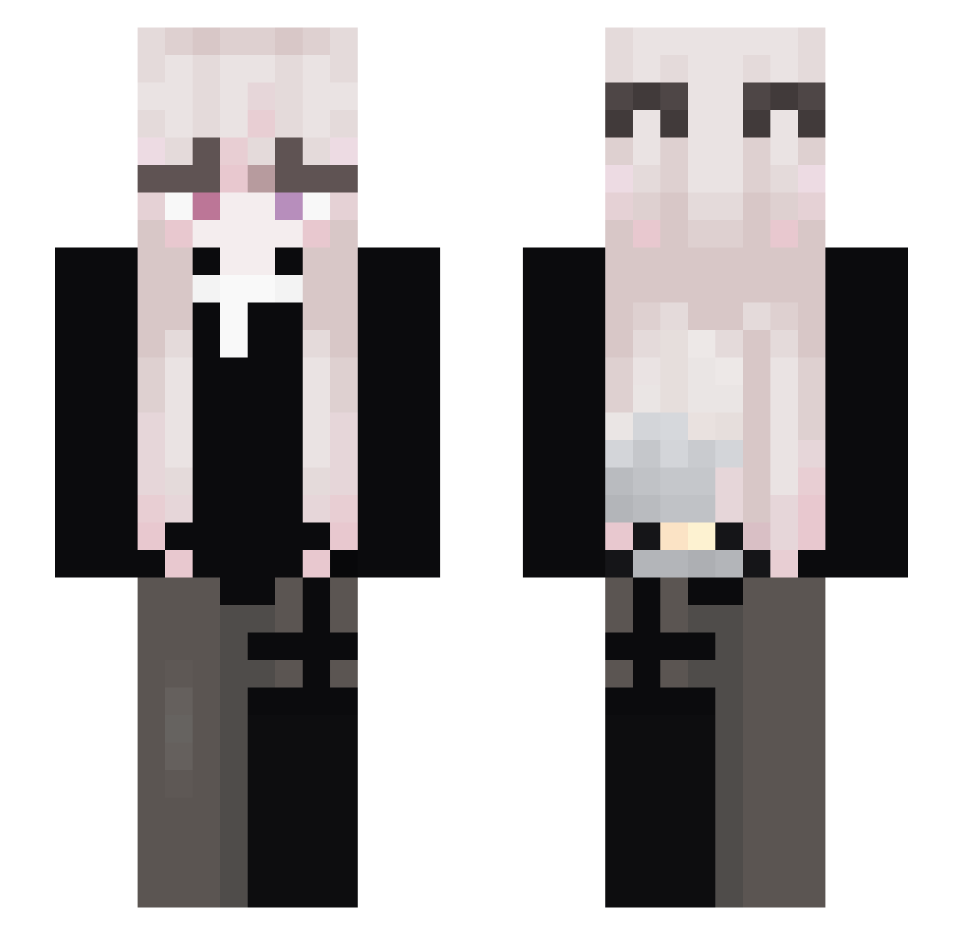 Aricino Minecraft skin, front and back view