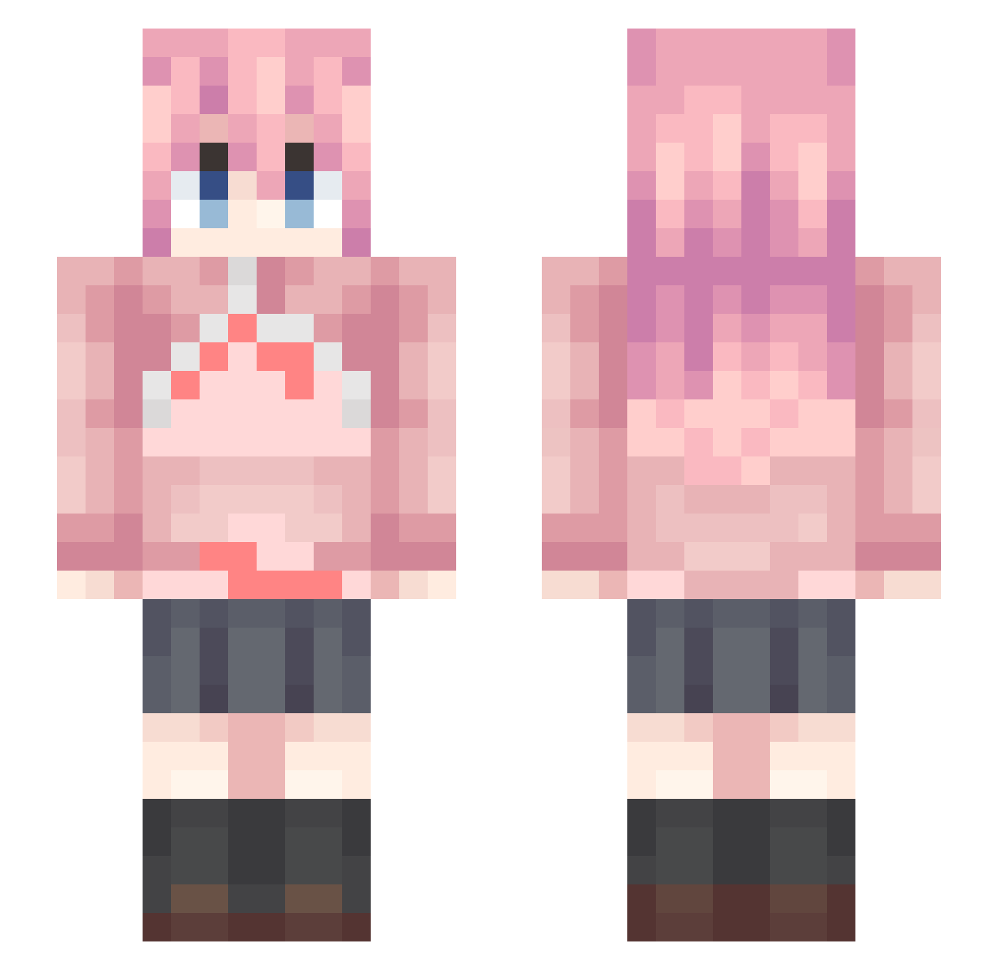 KnowCloud_X Minecraft skin, front and back view