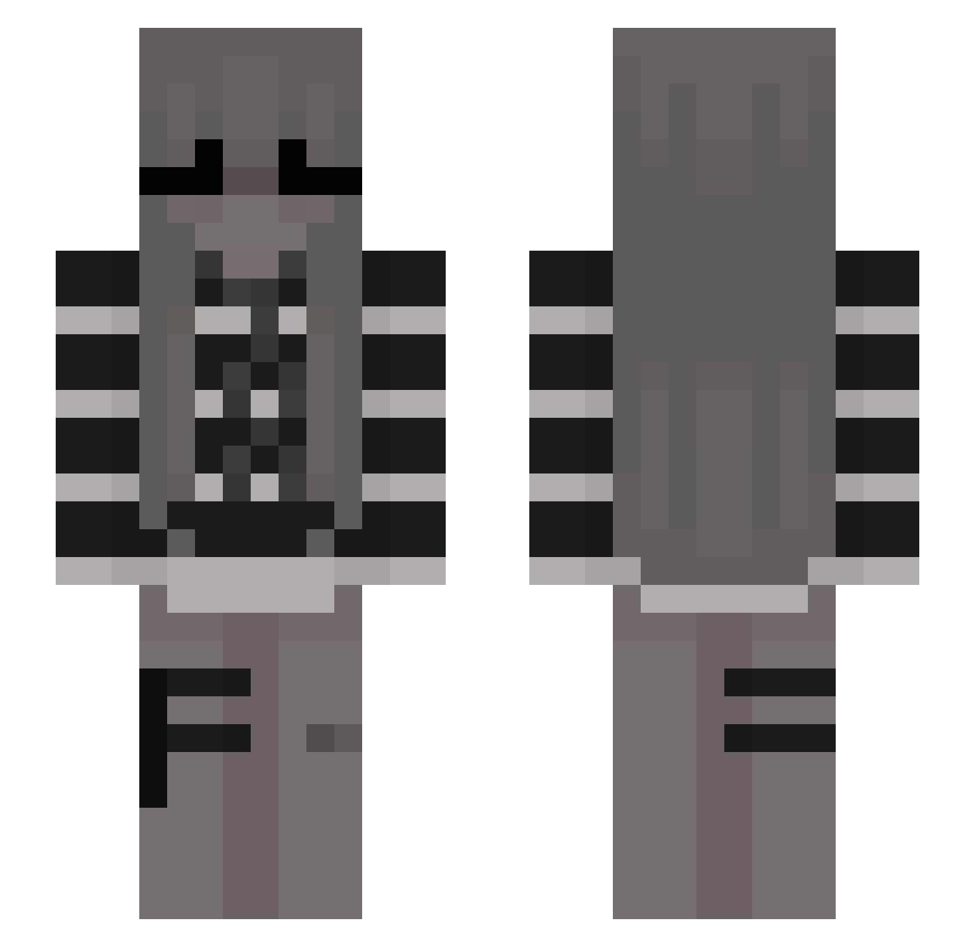 wanqys Minecraft skin, front and back view