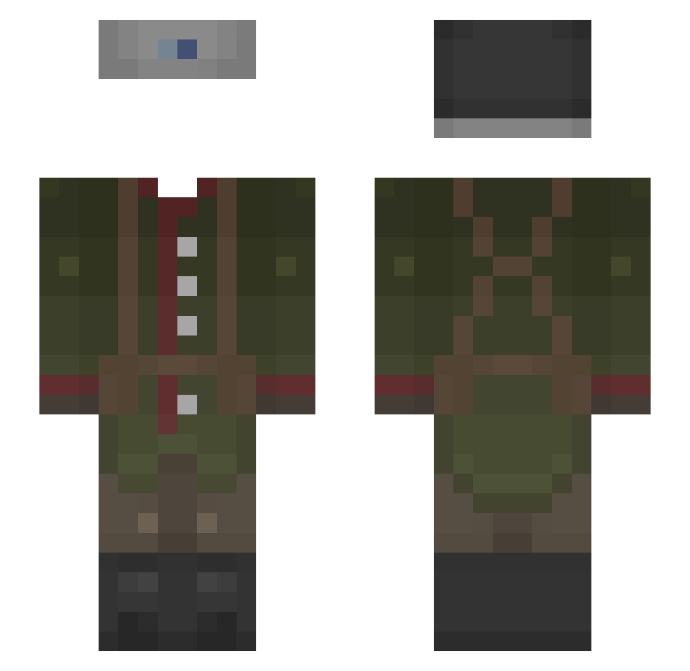 Ziyt Minecraft skin, front and back view