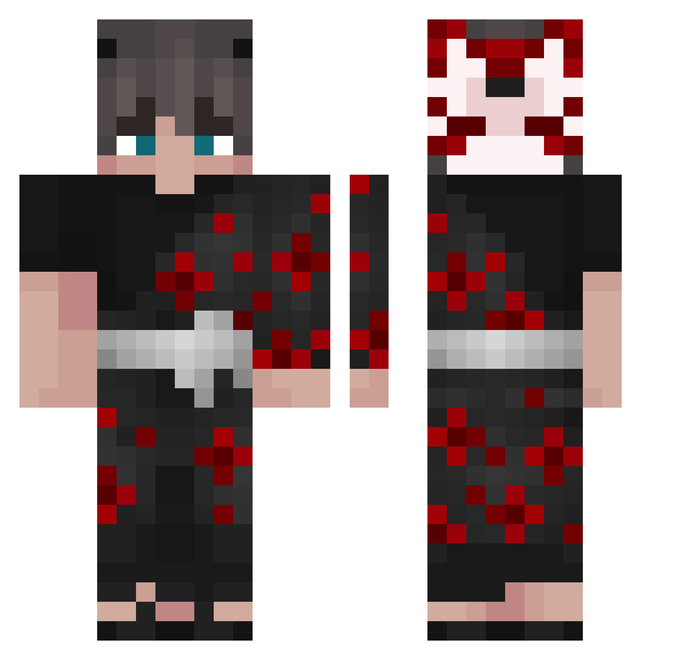 Maxins Minecraft skin, front and back view