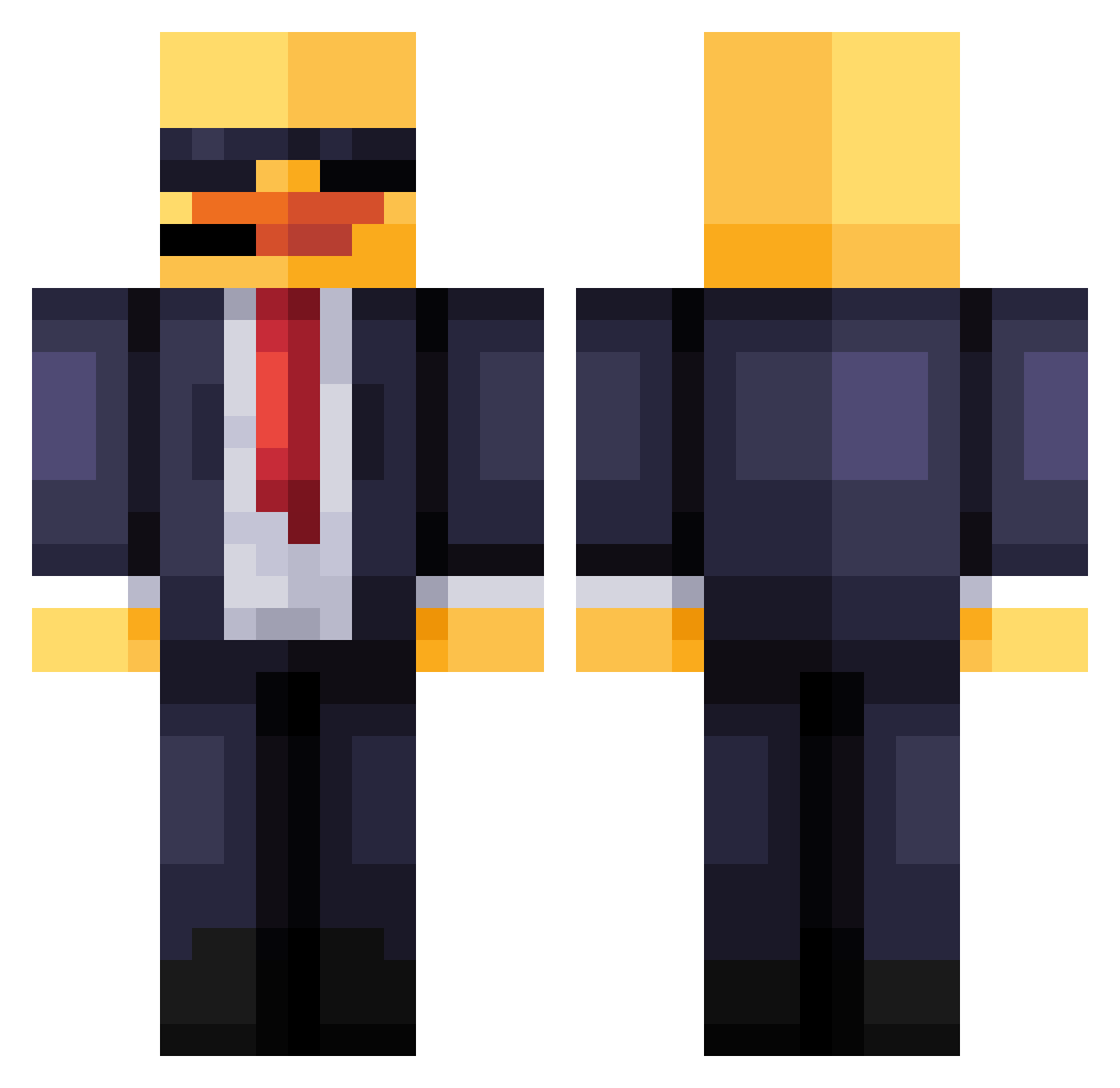 xbarna123 Minecraft skin, front and back view