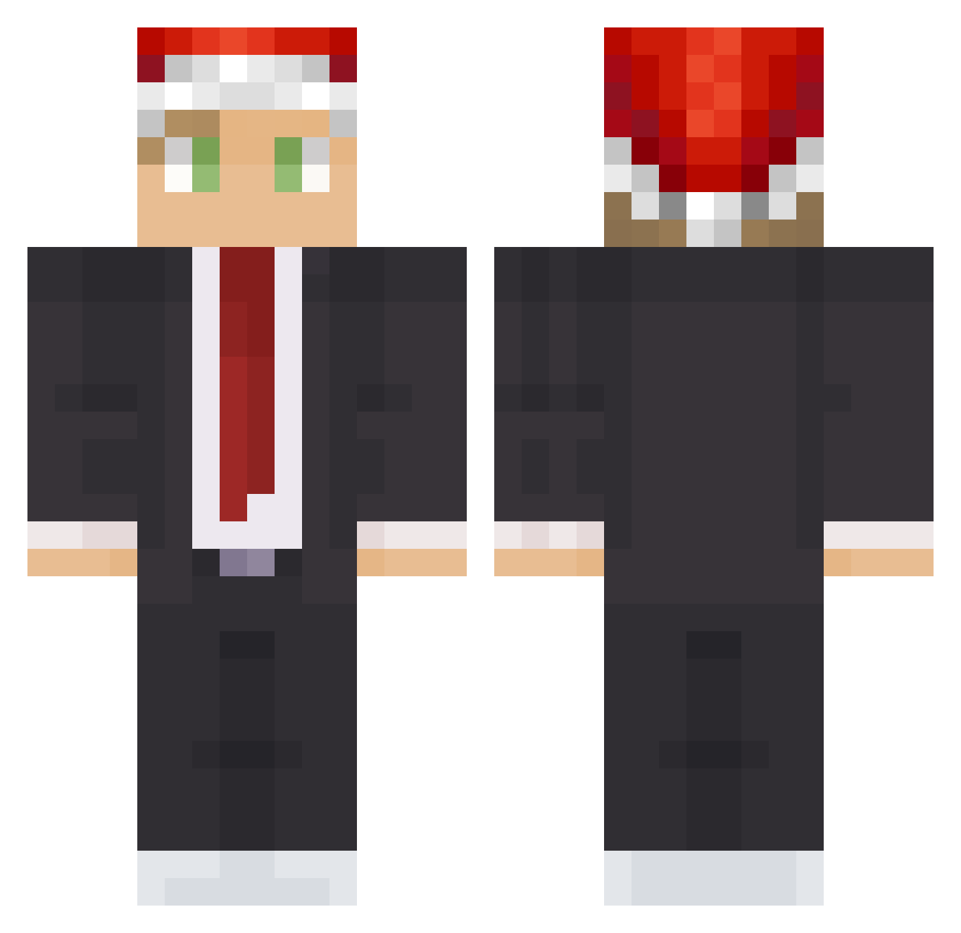 WillyTea Minecraft skin, front and back view