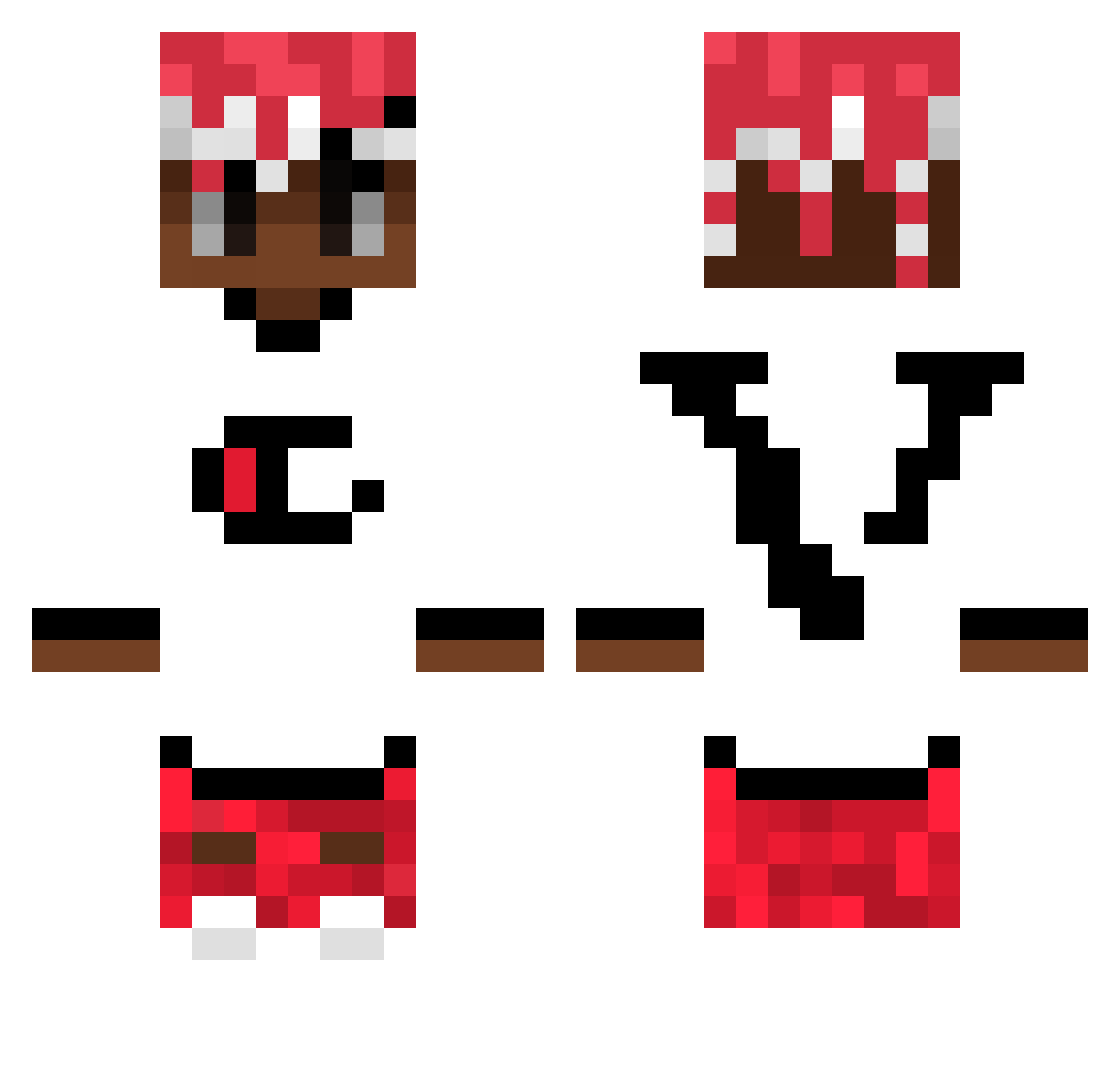Radio4ctive Minecraft skin, front and back view