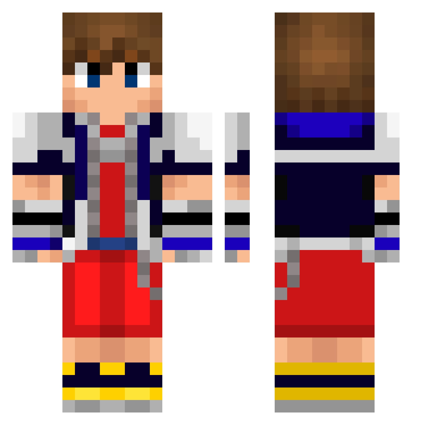 Personaje2002 Minecraft skin, front and back view