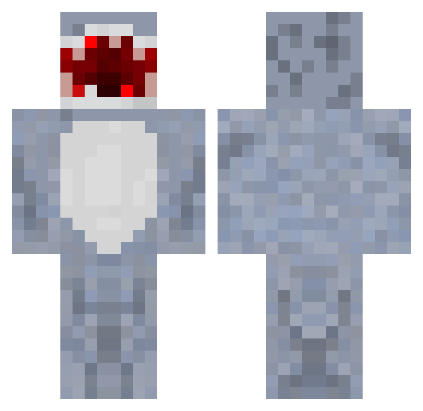 Sharks Minecraft skin, front and back view