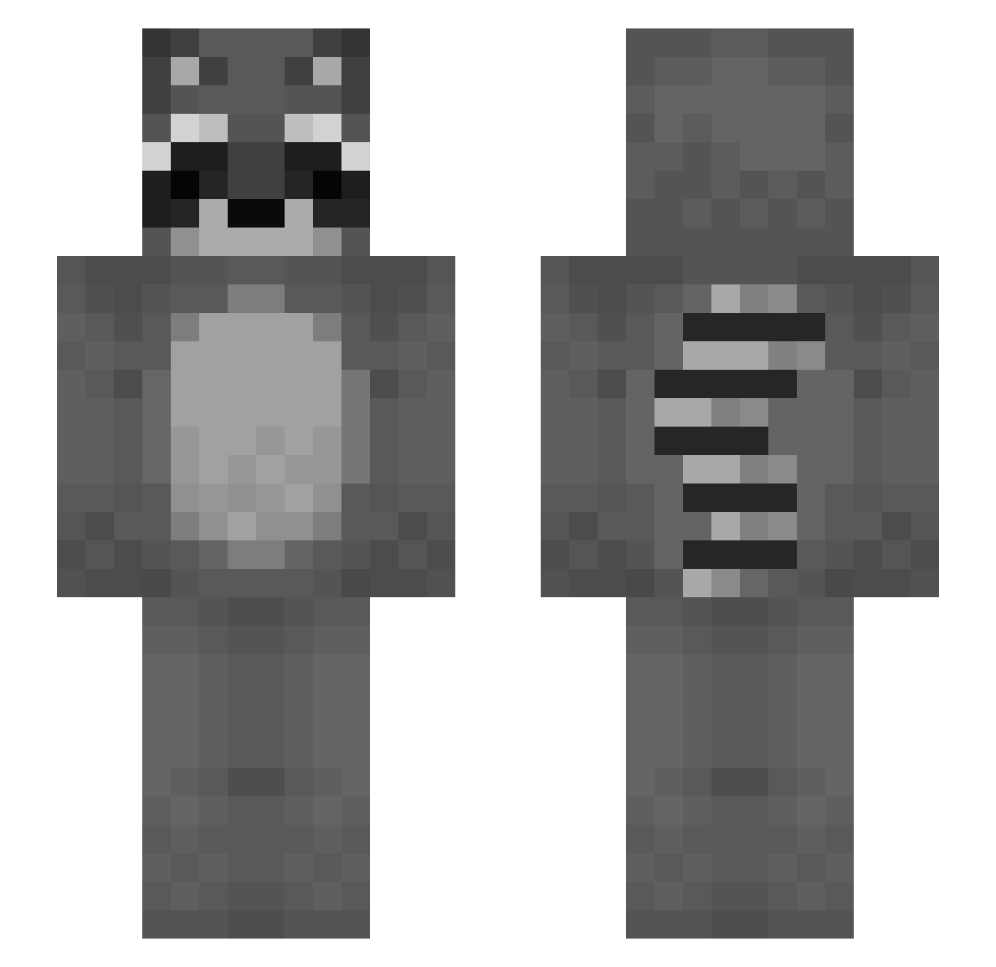 Alsti Minecraft skin, front and back view
