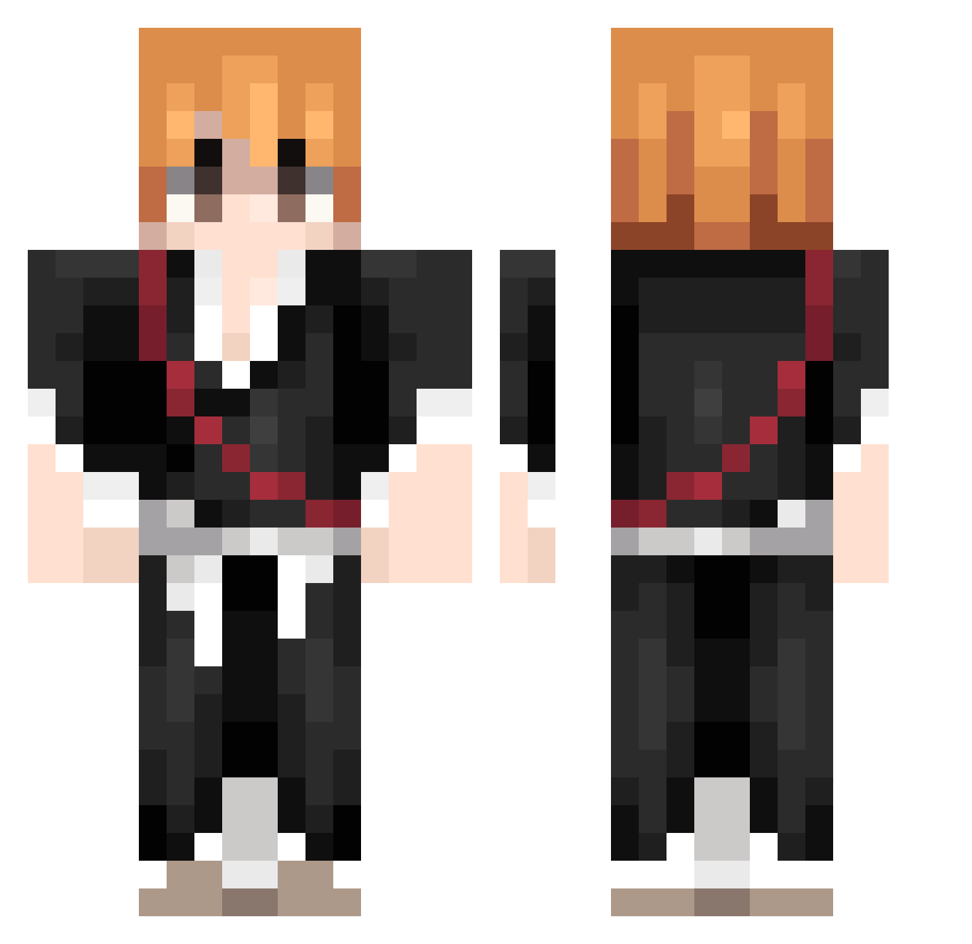 bouinos Minecraft skin, front and back view