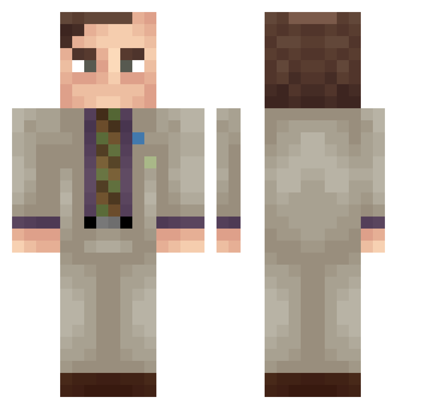 Th3Terra Minecraft skin, front and back view