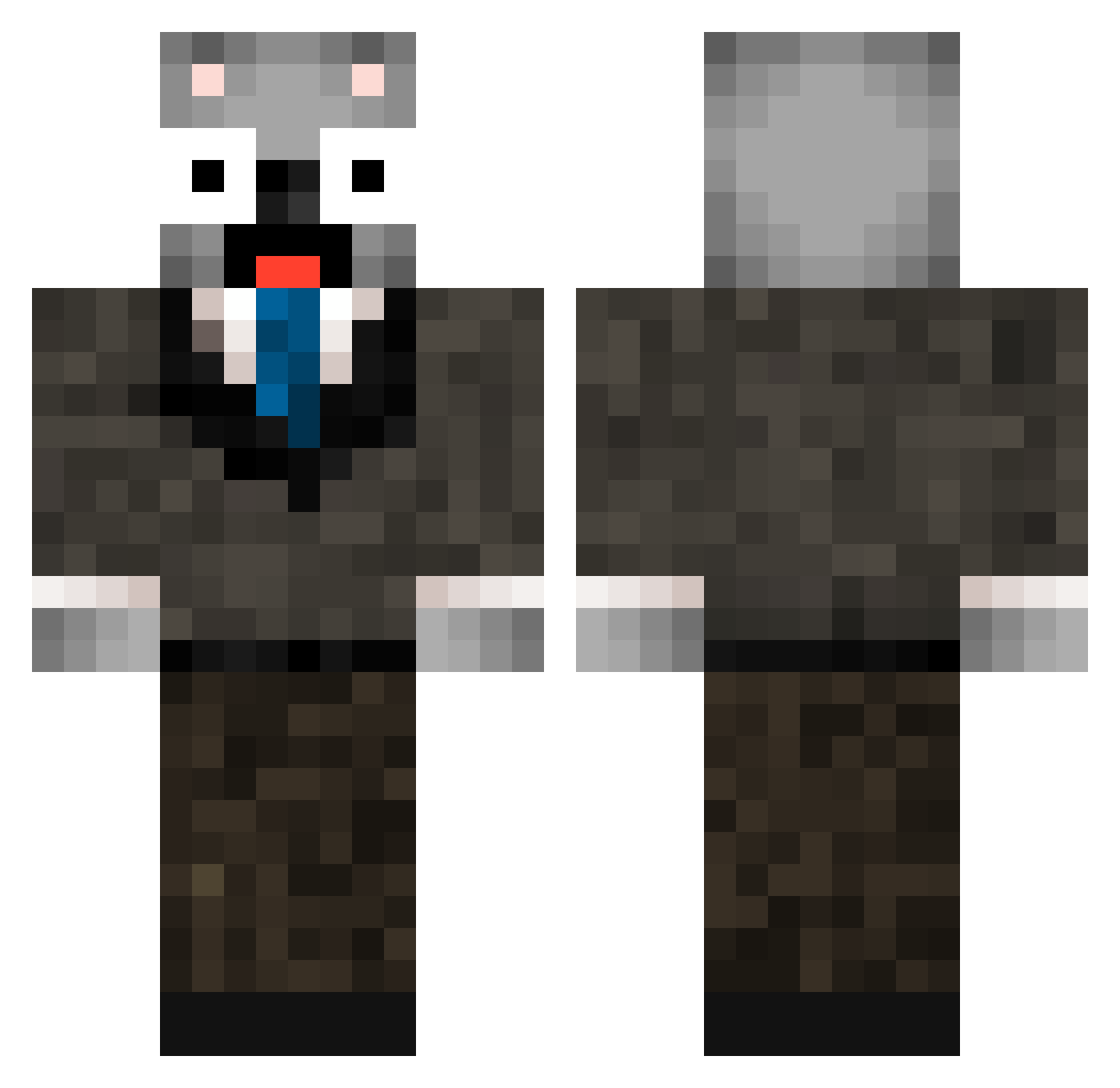 slester Minecraft skin, front and back view
