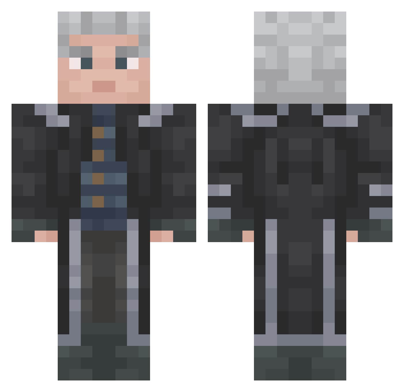 Syetriz Minecraft skin, front and back view