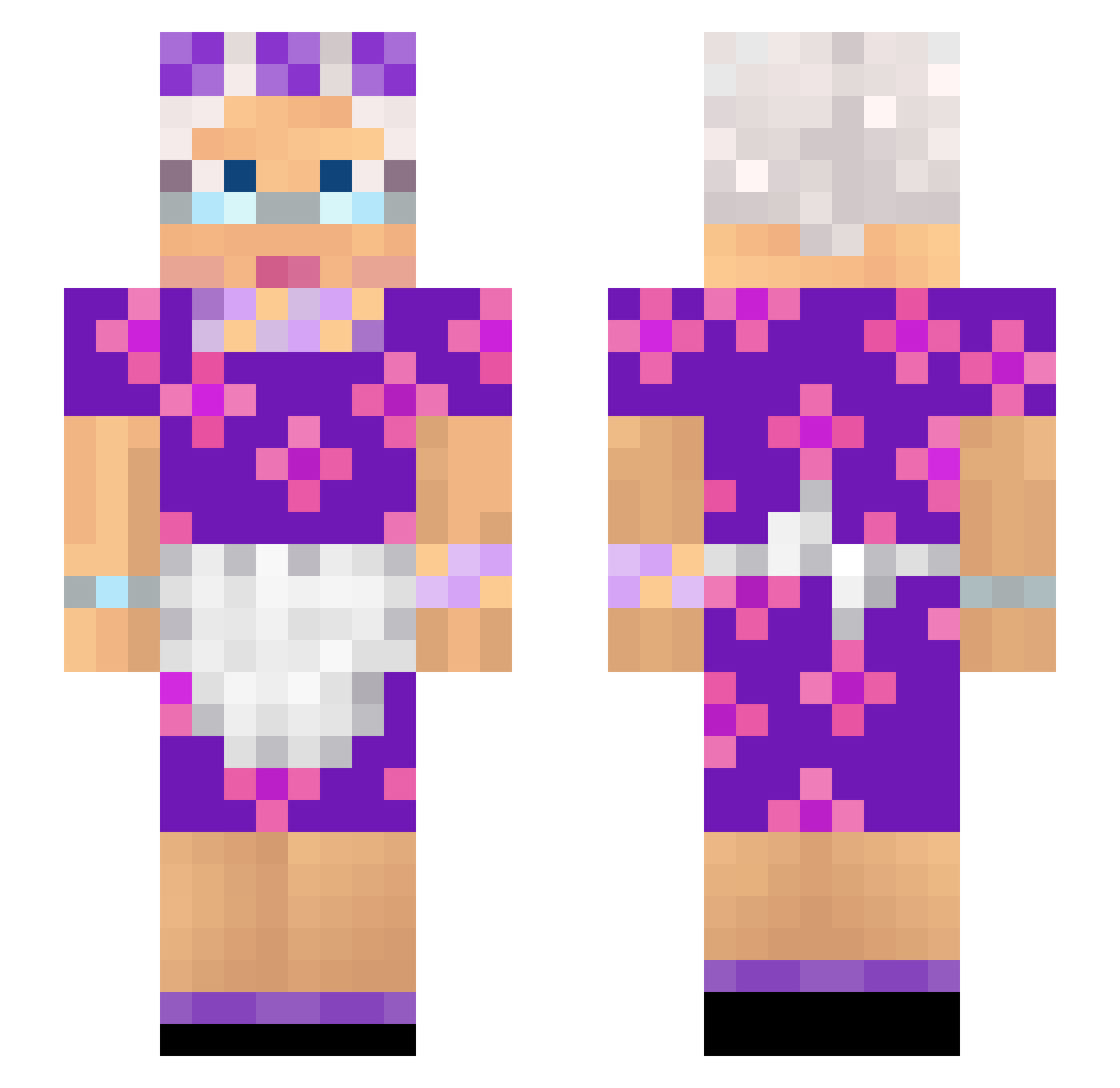 TeleshoppingOma Minecraft skin, front and back view