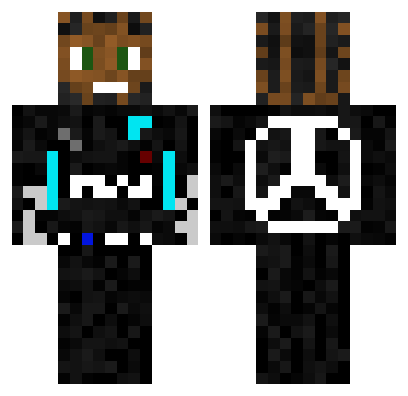NoTZonix Minecraft skin, front and back view