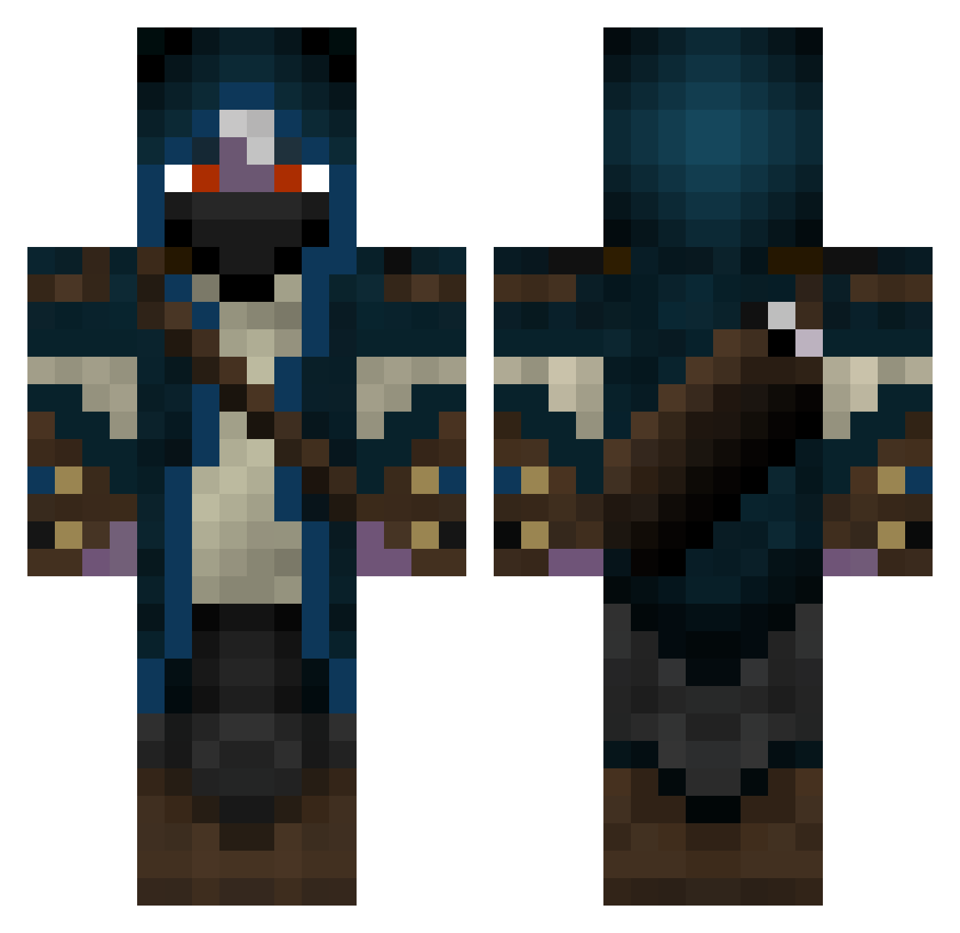 Illphrim Minecraft skin, front and back view