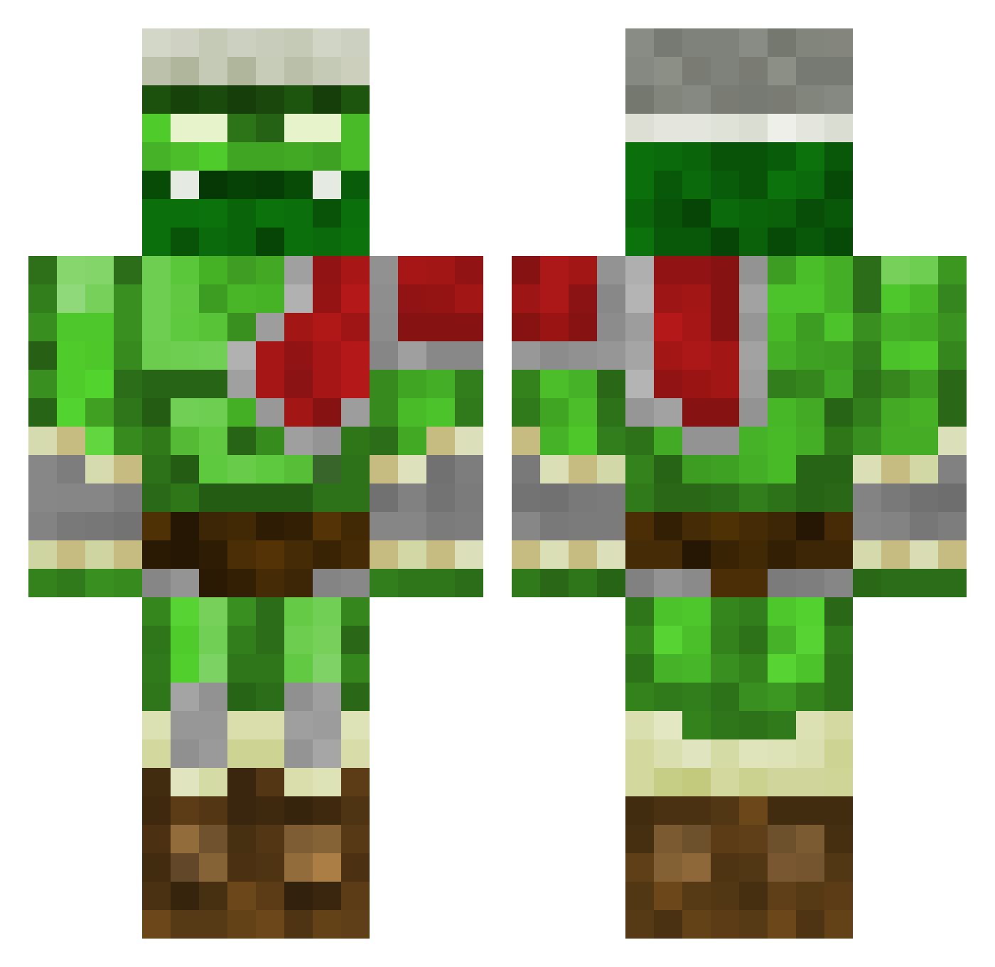 Dredul Minecraft skin, front and back view