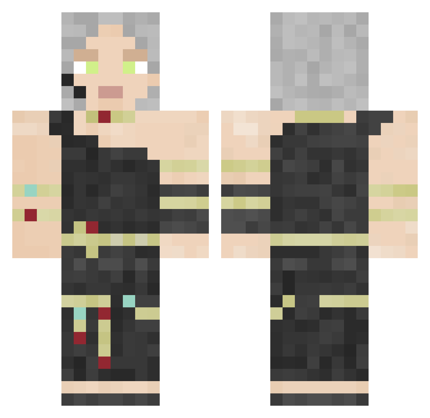 tantaleve Minecraft skin, front and back view