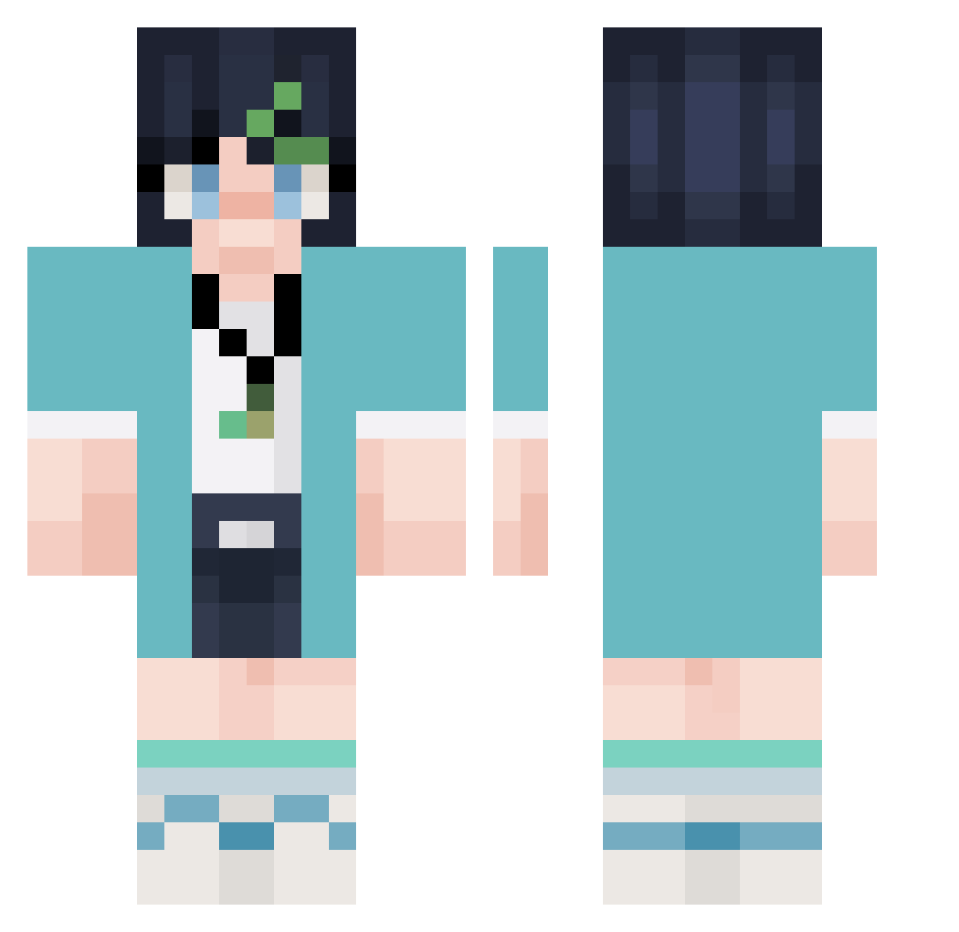 Wakern Minecraft skin, front and back view