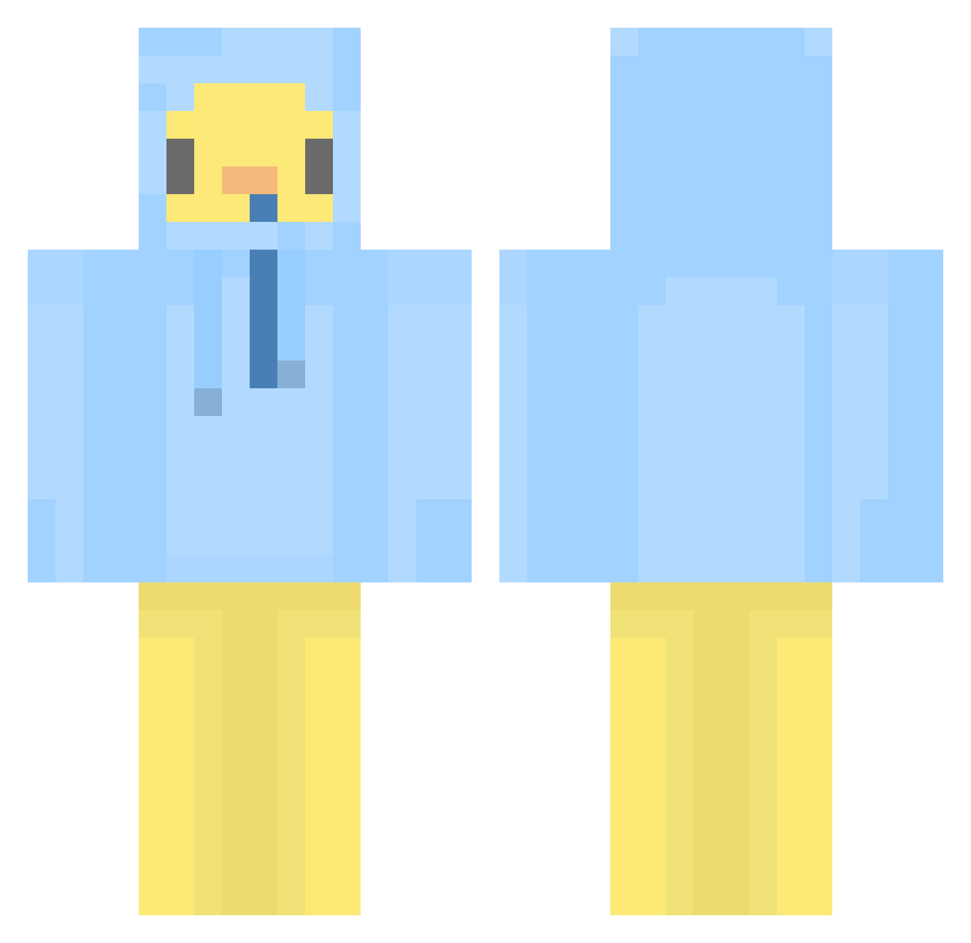 StabGliedermasss Minecraft skin, front and back view