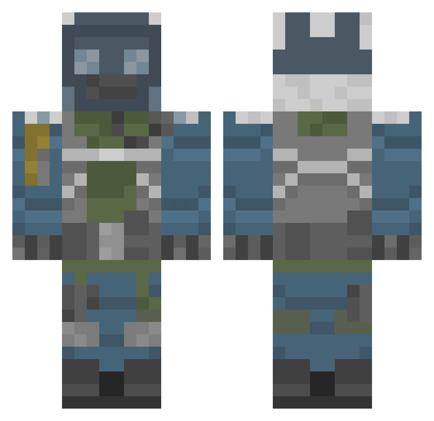 zeronomoney Minecraft skin, front and back view