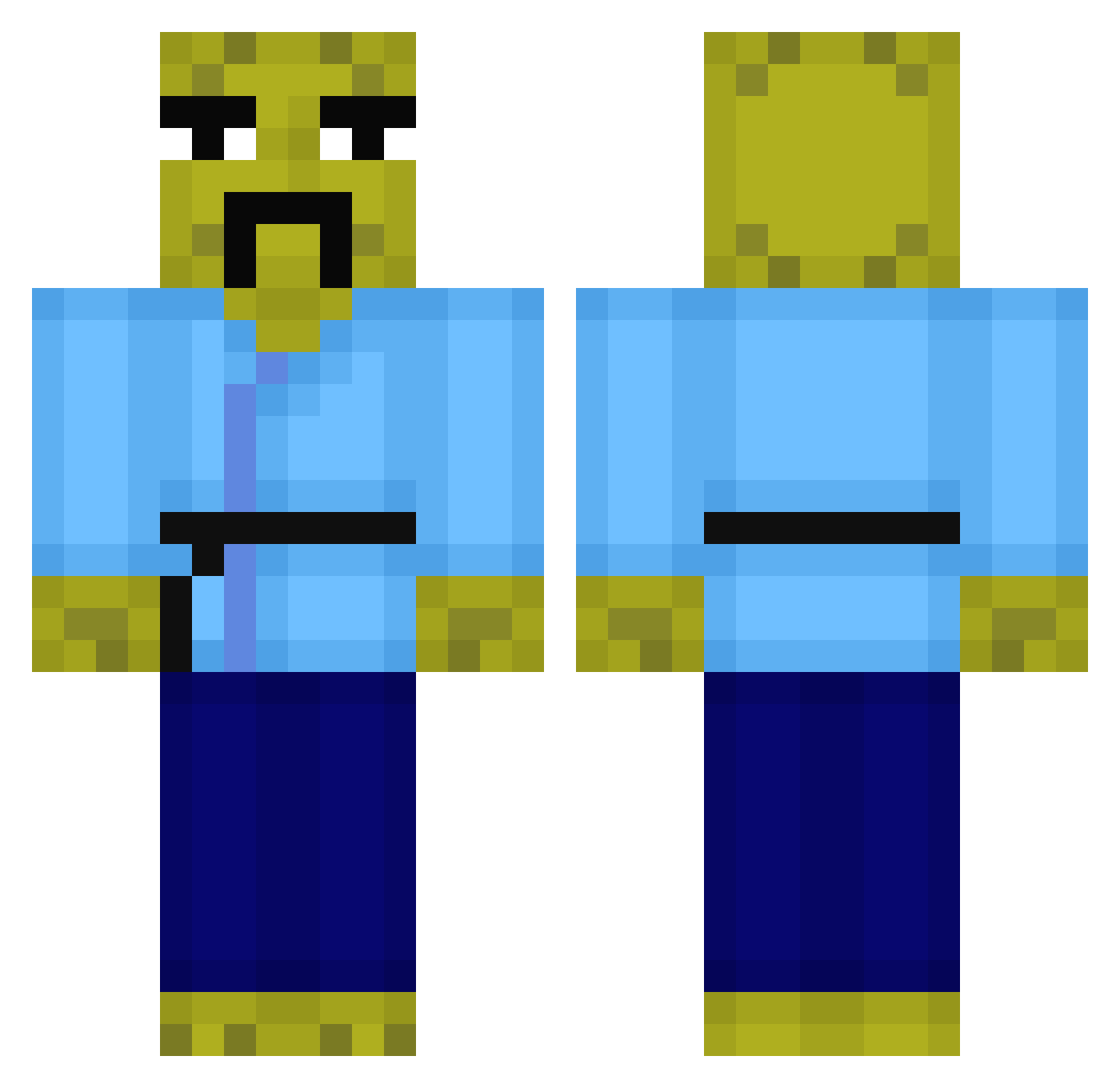 Sploinky_Splurgy Minecraft skin, front and back view