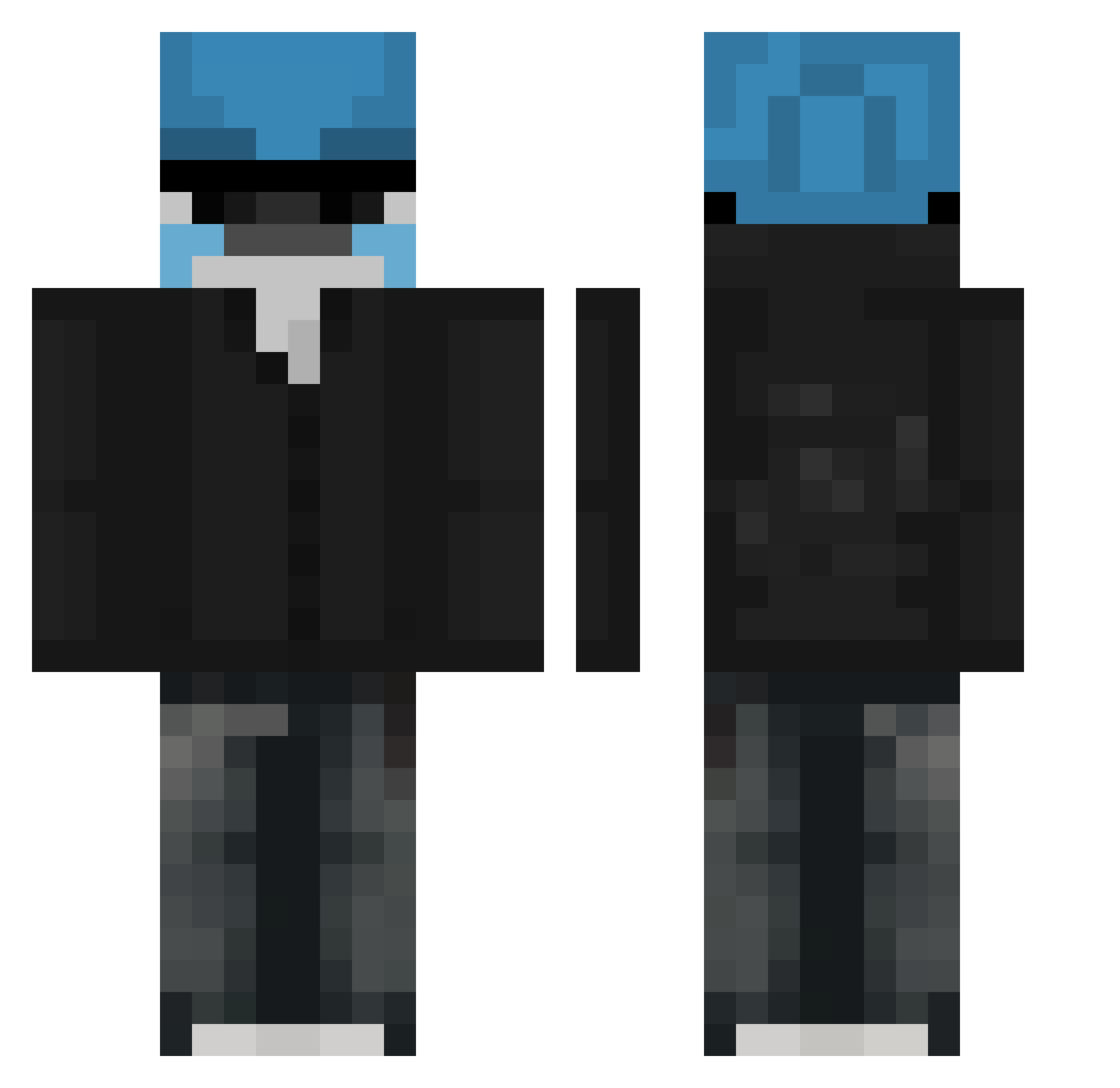 alveol Minecraft skin, front and back view