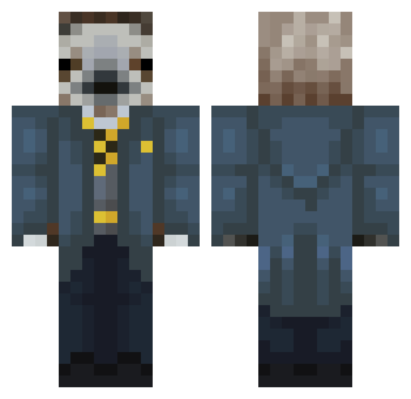 Fritzbox82 Minecraft skin, front and back view