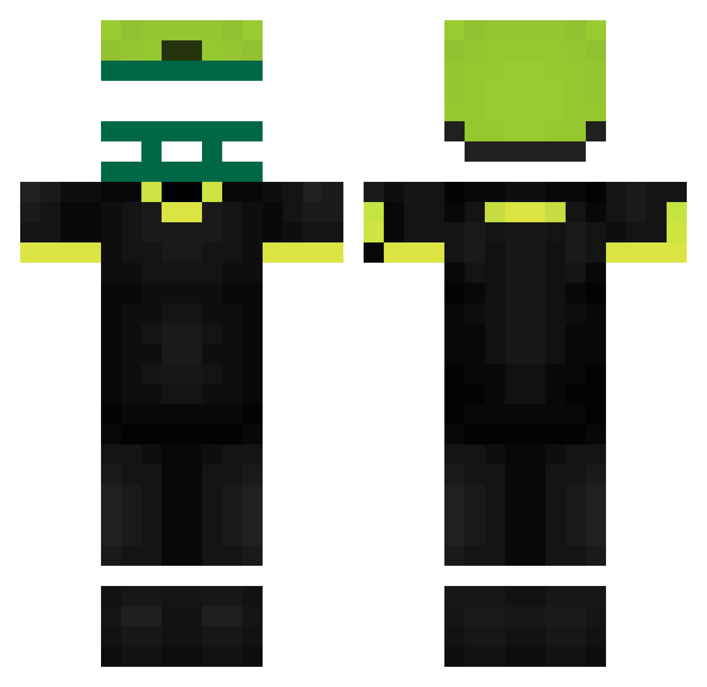 W1CC Minecraft skin, front and back view