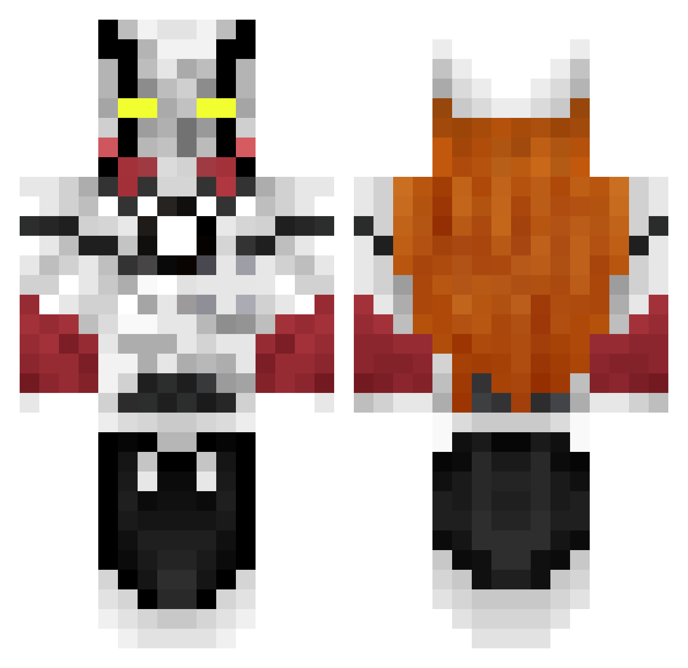 tr98 Minecraft skin, front and back view