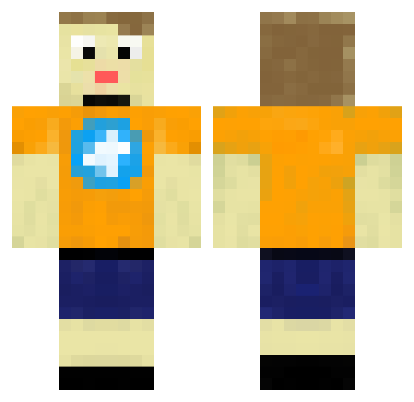 amalia Minecraft skin, front and back view