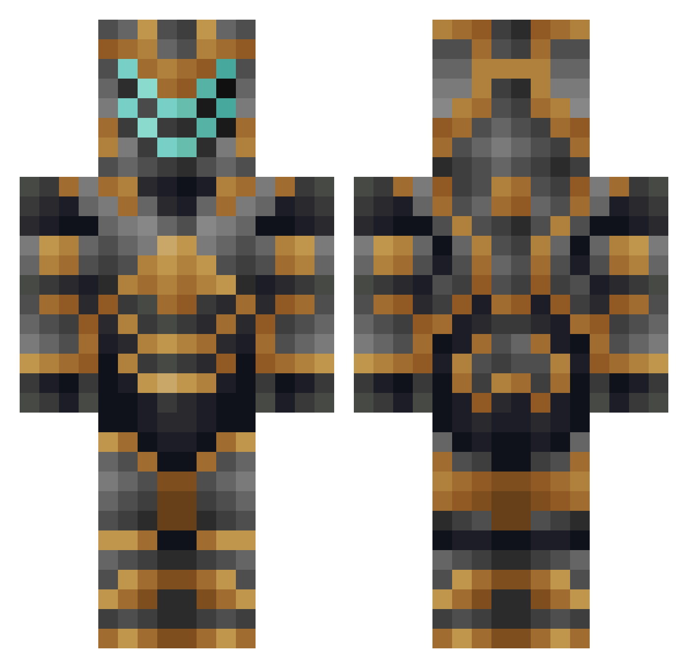 Venerator Minecraft skin, front and back view