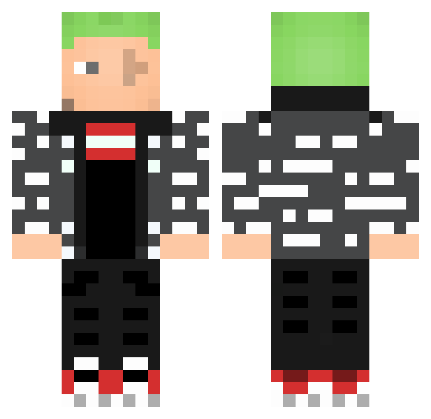 Notjacobus Minecraft skin, front and back view