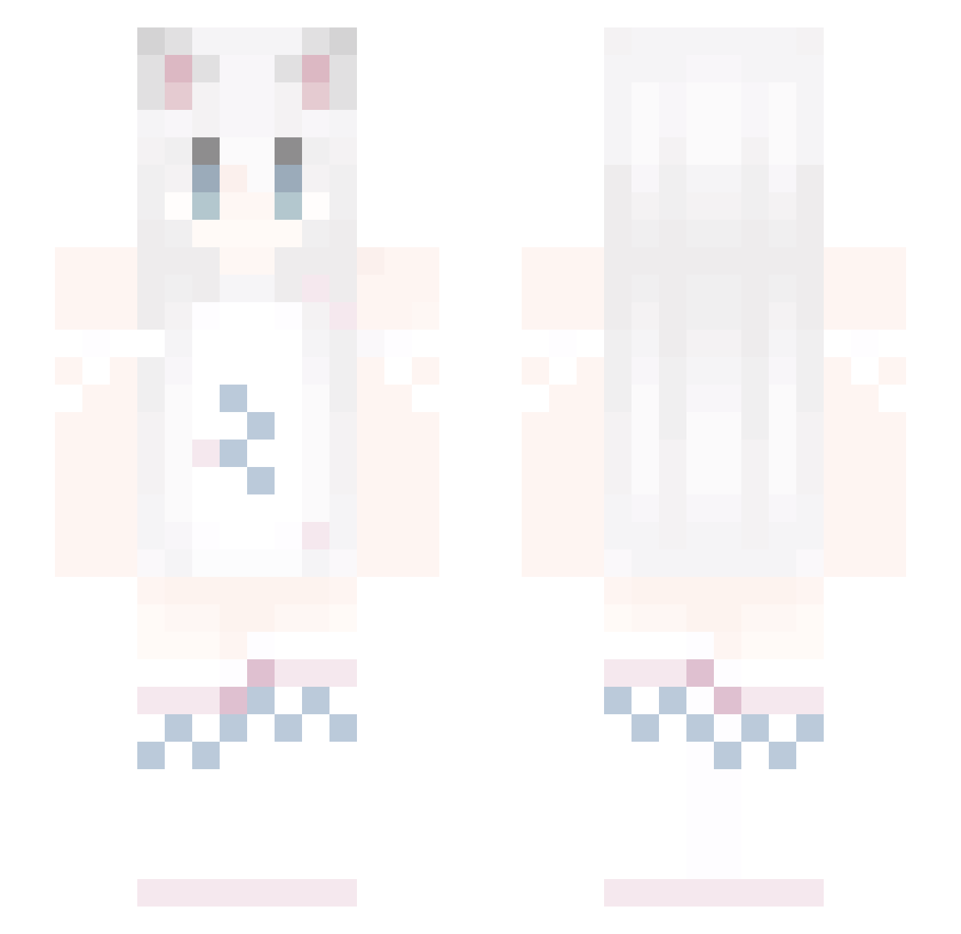 RukiaQueenBee Minecraft skin, front and back view
