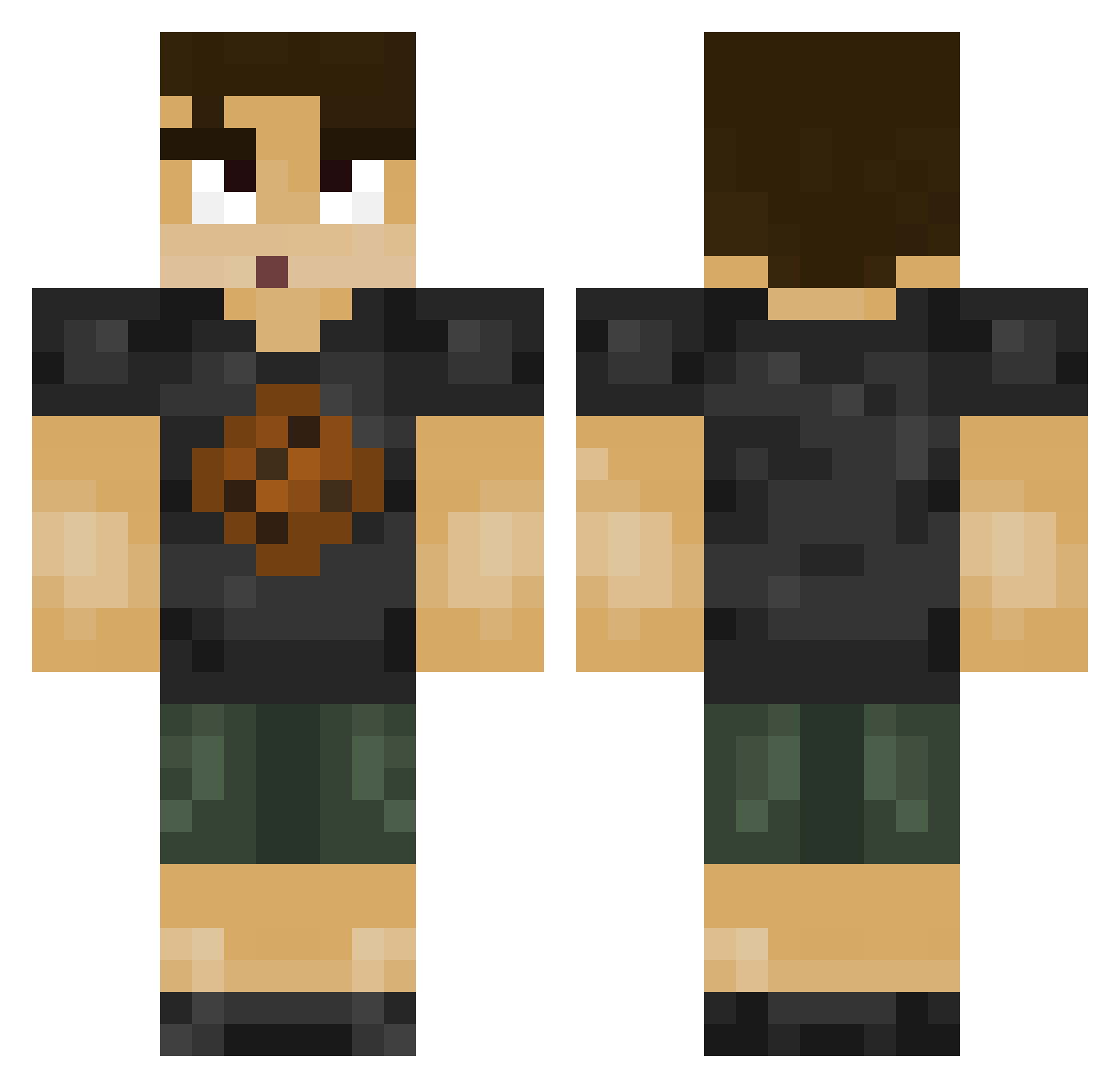 SirCortisol Minecraft skin, front and back view
