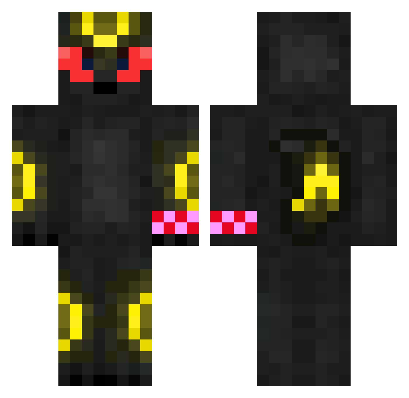 LucidFog Minecraft skin, front and back view