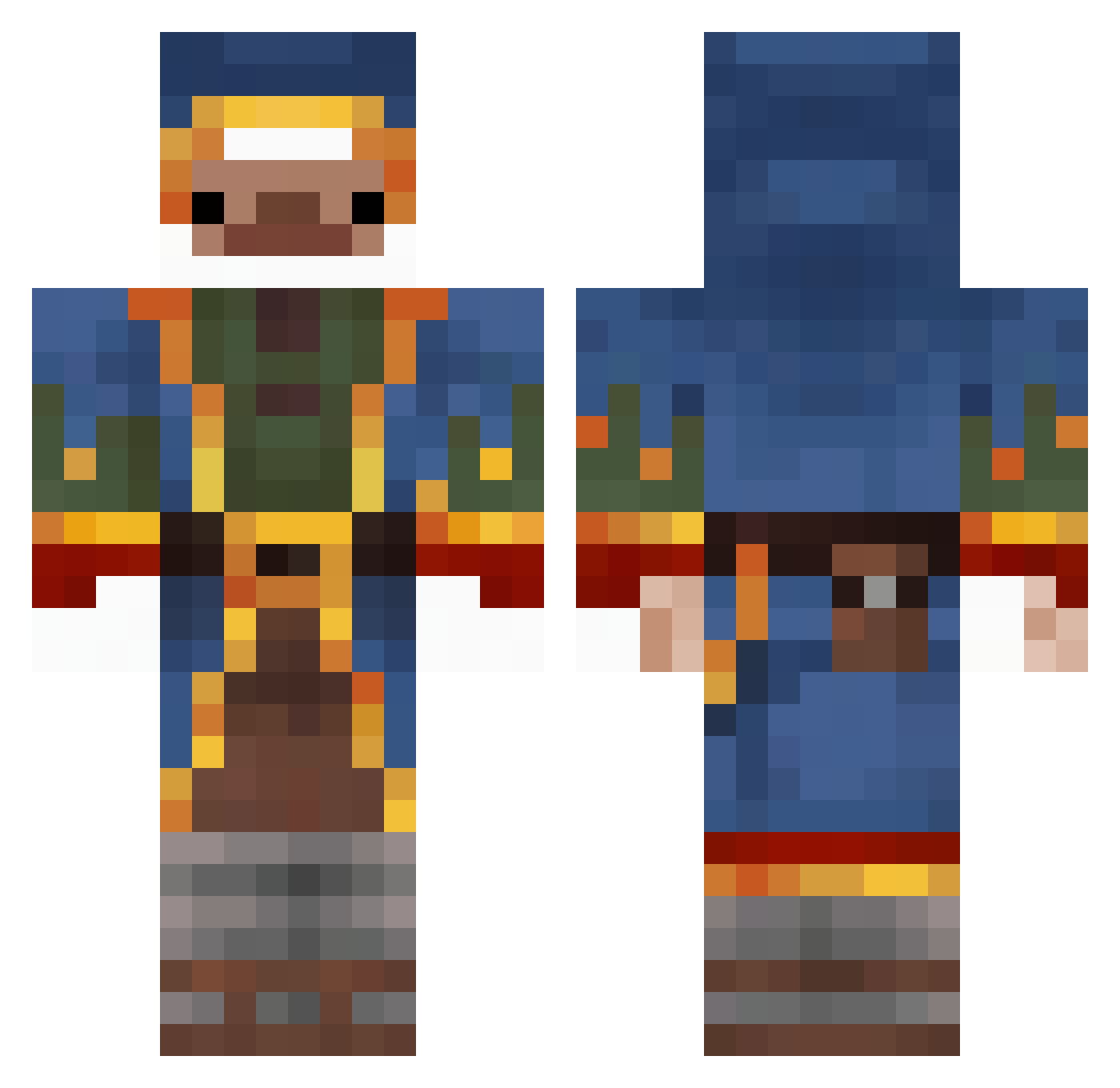 stymekon Minecraft skin, front and back view