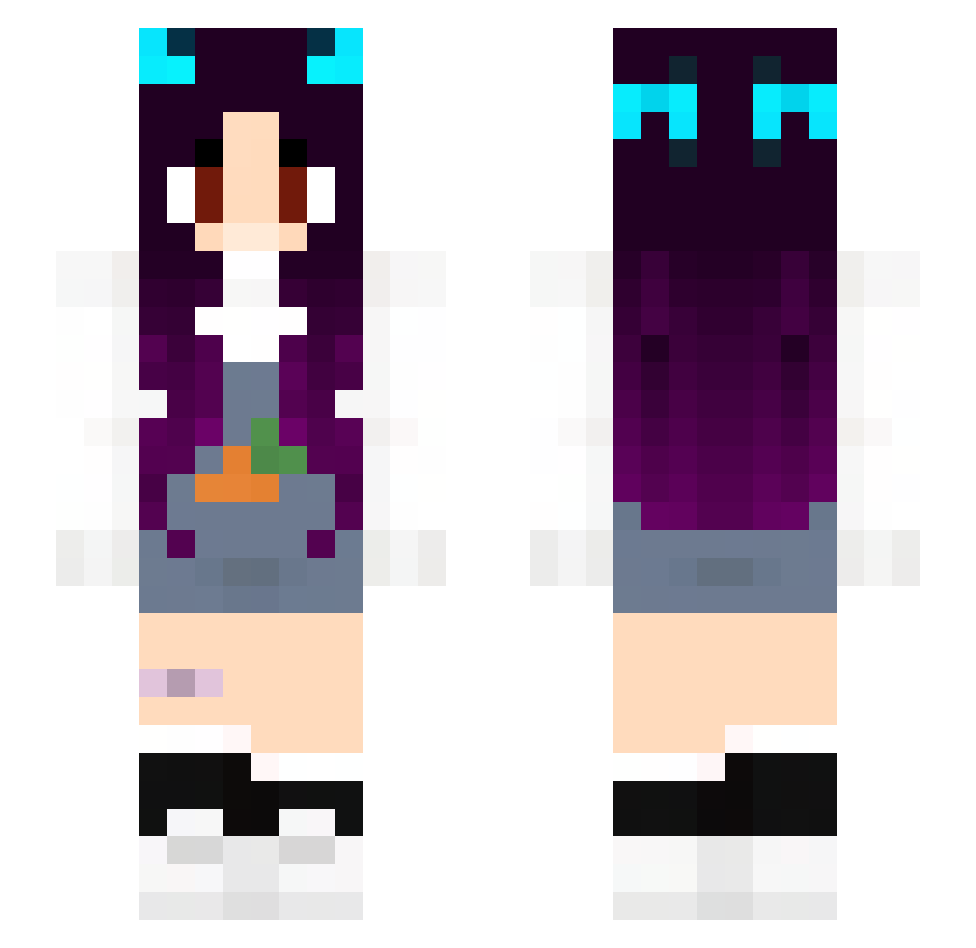 Pao_Nyan Minecraft skin, front and back view