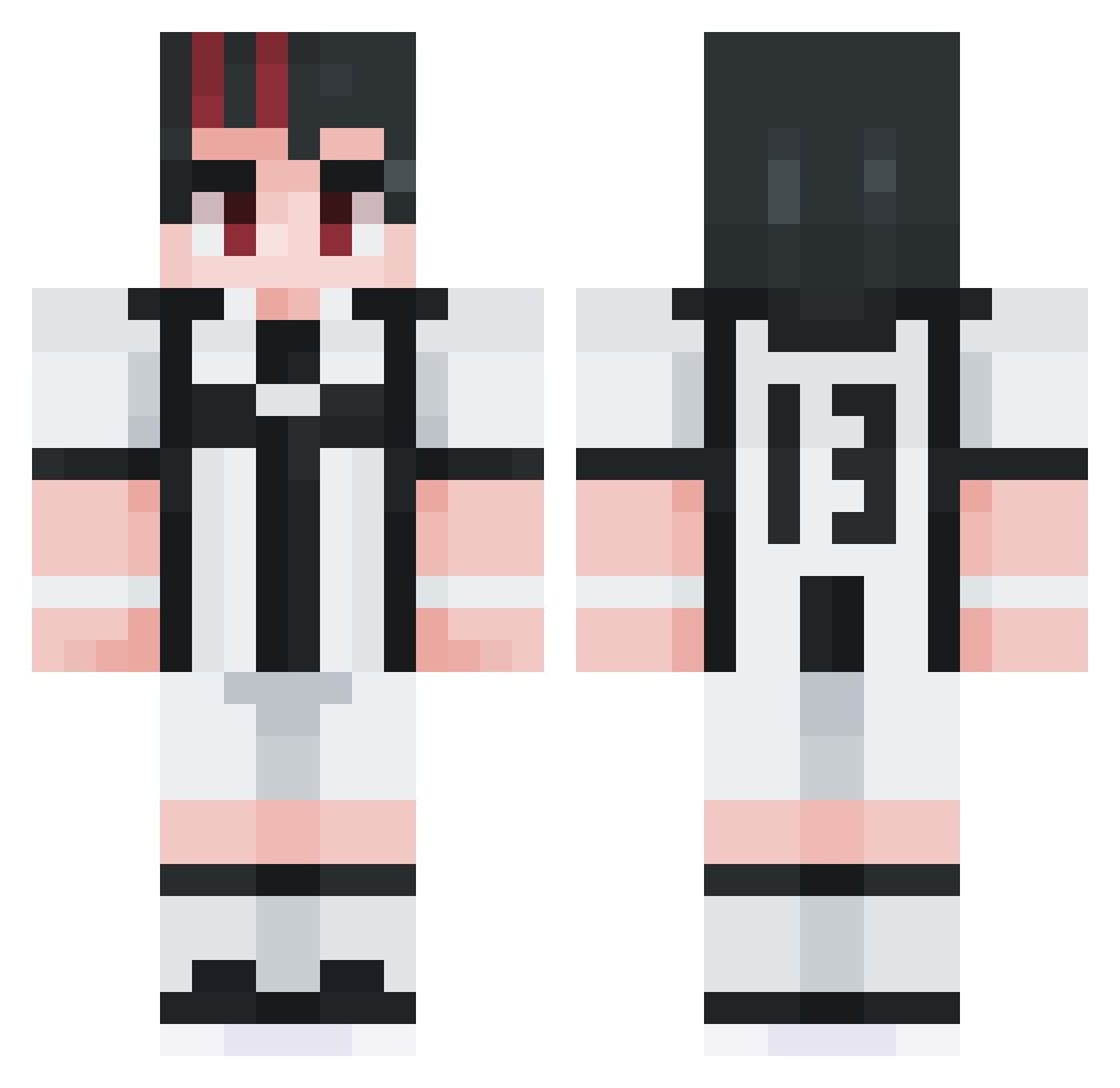 Animake Minecraft skin, front and back view