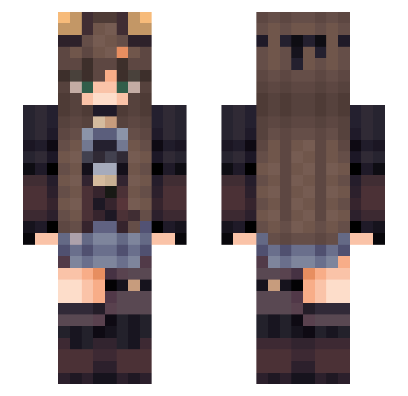 Florial_ Minecraft skin, front and back view