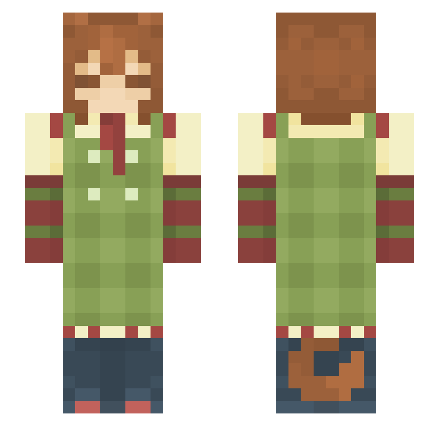 Kinoyu Minecraft skin, front and back view