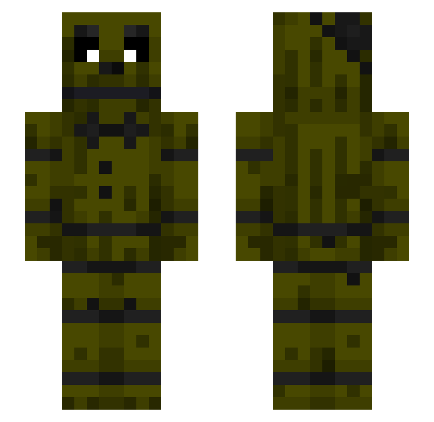 PhantomFreddyy Minecraft skin, front and back view